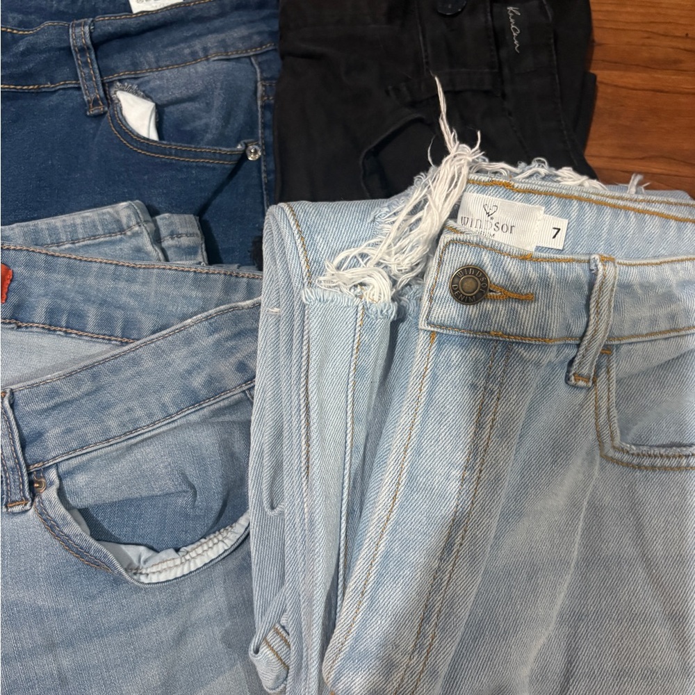 Assorted Blue Denim Jeans Stack - image 2